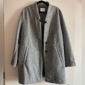 Old Navy Gray and White Textured Boucle Overcoat, size XL